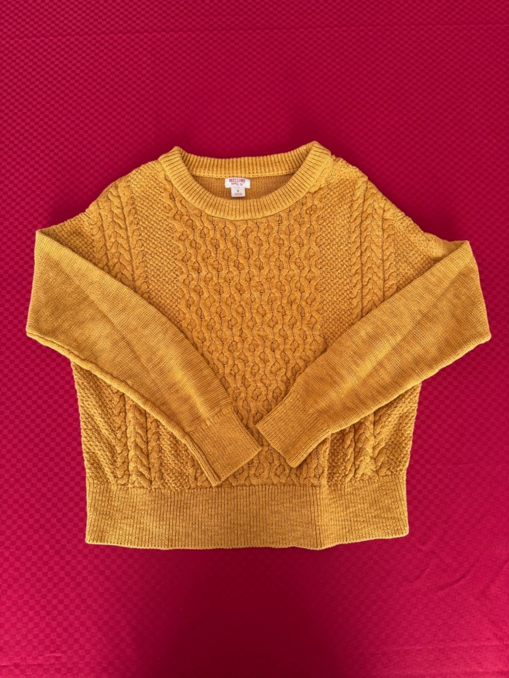 Mossimo Supply Co. Cable Knit Crew Sweater - Mustard Yellow
